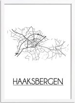Haaksbergen Plattegrond poster A3 + fotolijst wit (29,7x42cm) - DesignClaud