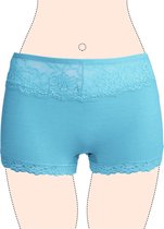 Dames boxershorts 3 pack Fine woman katoen effen turqoise XXL