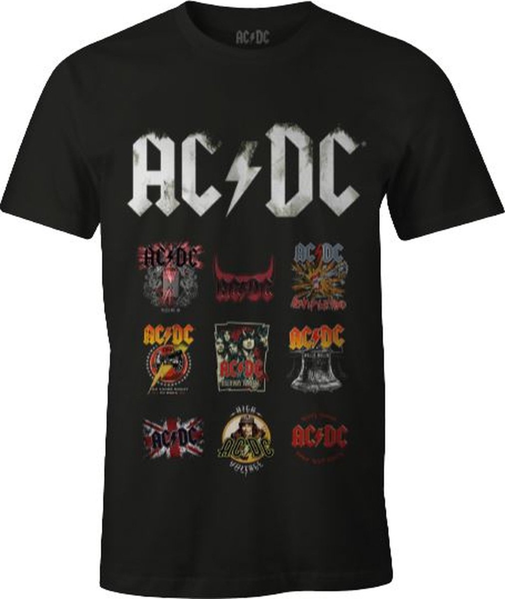 ACDC - Black Men's T-shirt Patchwork Logo - M
