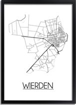 Wierden Plattegrond poster A2 + fotolijst zwart (42x59,4cm) DesignClaud