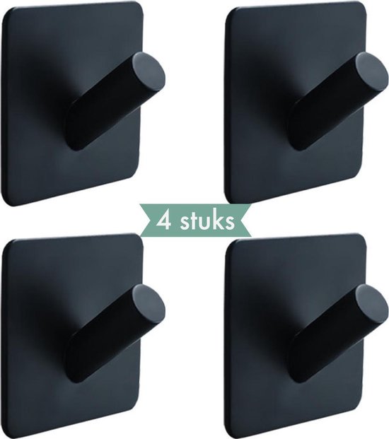 EAVY Zelfklevende Handdoekhaakjes 4 Stuks - RVS Geborsteld Koper - Sterke 3M Plakstrips Tot 4kg