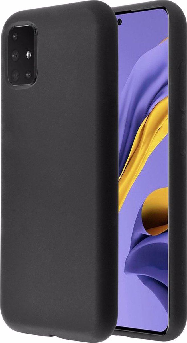 Azuri Samsung Galaxy A51 hoesje - Siliconen backcover - Zwart