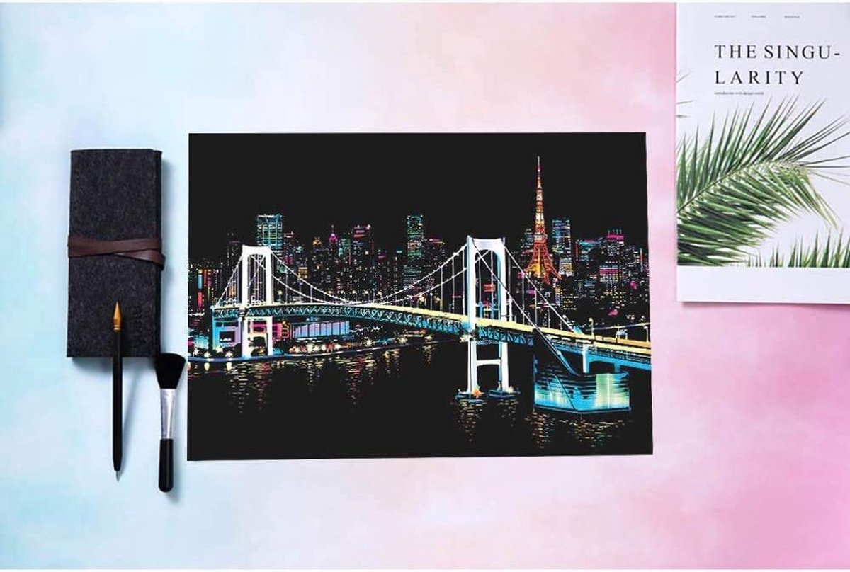 Scratch Art Volwassenen 41 x 28 cm Tokio Kras tekeningen