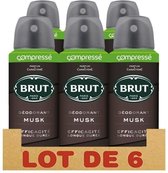 BRUT Lot van 6 originele gecomprimeerde spray mannelijke deodorants - 100 ml