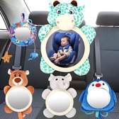 Achterbank spiegel voor baby & kind - spiegel voor achteruitkijkspiegel auto baby  - Maxi Cosi spiegel- spiegel hoofdsteun baby - teddybeer spiegel baby -