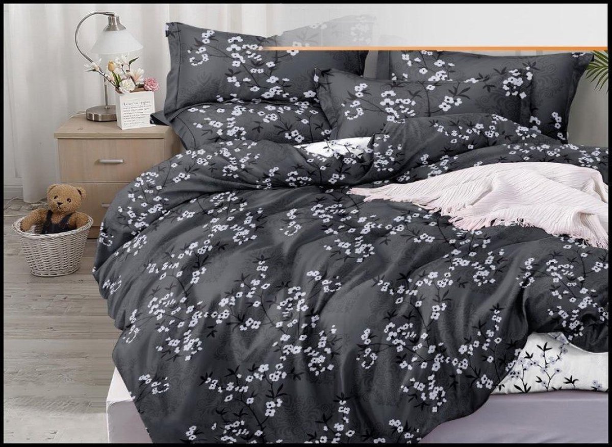 antonio 2 persoons dekbed overtrek met kussenslopen , 160 x 200 cm. katoensatijn