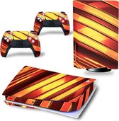 Sony PS5 Disk Edition Console Skins - Metal Twirl Oranje / Rood (Let op, alleen geschikt voor PlayStation 5 Disk Edition - zie productafbeelding)