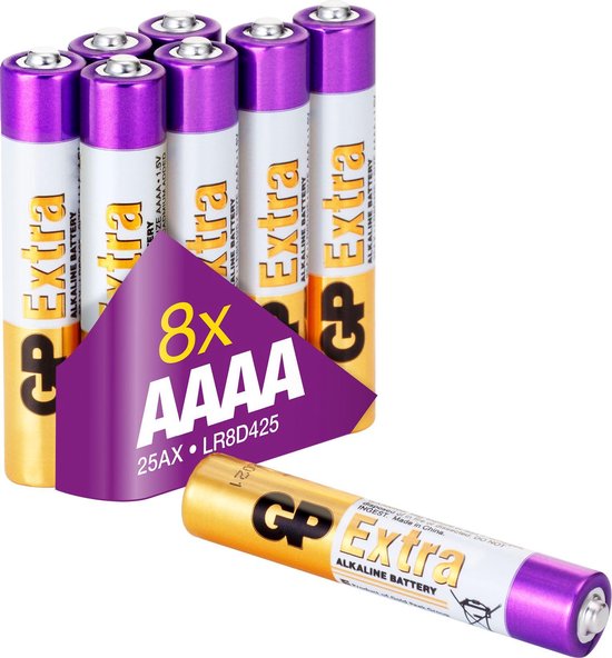 GP Extra Alkaline batterijen AAAA batterij 1.5V - 8 stuks | bol.com