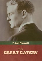 Boekomslag van The Great Gatsby door F. Scott Fitzgerald met een sepia-portret van de auteur.