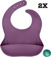 2x Lexilou SLAB / BIB siliconen - duo pack - deep purple - paars