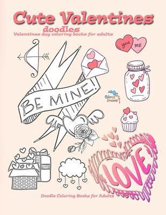Cute Valentines doodles valentines day coloring books for ad ... - cover
