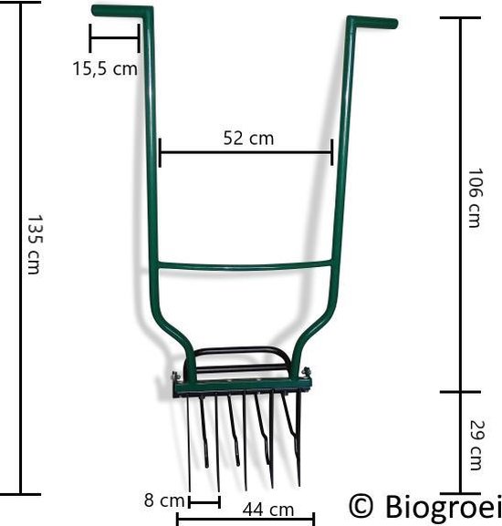Biogroei® Ergonomische woelvork - Spitvork - Met verkruimelaar - verlucht je bodem van Biogroei — afbeelding 3