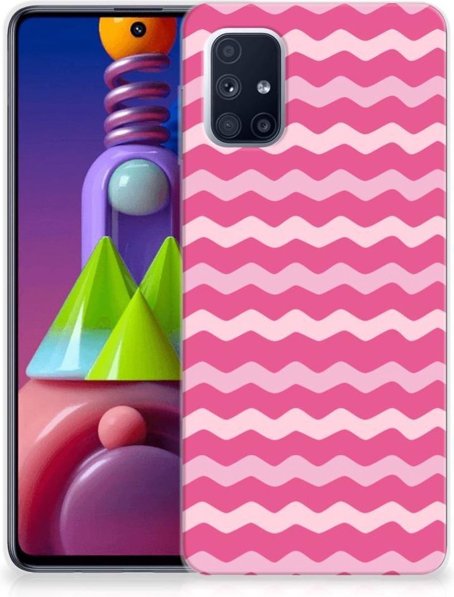 Samsung Galaxy M51 TPU bumper Waves Pink
