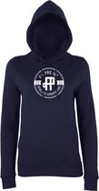 FitProWear  Hoodie Dames Badge - Donkerblauw  - Maat S - Dames  - Trui - Slim Fit - Slim Fit Trui - Getailleerde trui - Trui getailleerd - Sporttrui - Sweater - Hoodie - Katoen / P