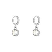 oorbel precious swarovski- transparant - zilver