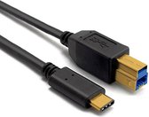 Câble USB C vers B | Câble d'imprimante | Câble de disque dur | USB 3.1 | Noir | 0,5 mètre | Allteq