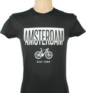 T-Shirt - Casual T-Shirt - Fun T-Shirt - Fun Tekst - Lifestyle T-Shirt - Outdoor Shirt - Fiets - Bike Town - Amsterdam - Zwart - XXL