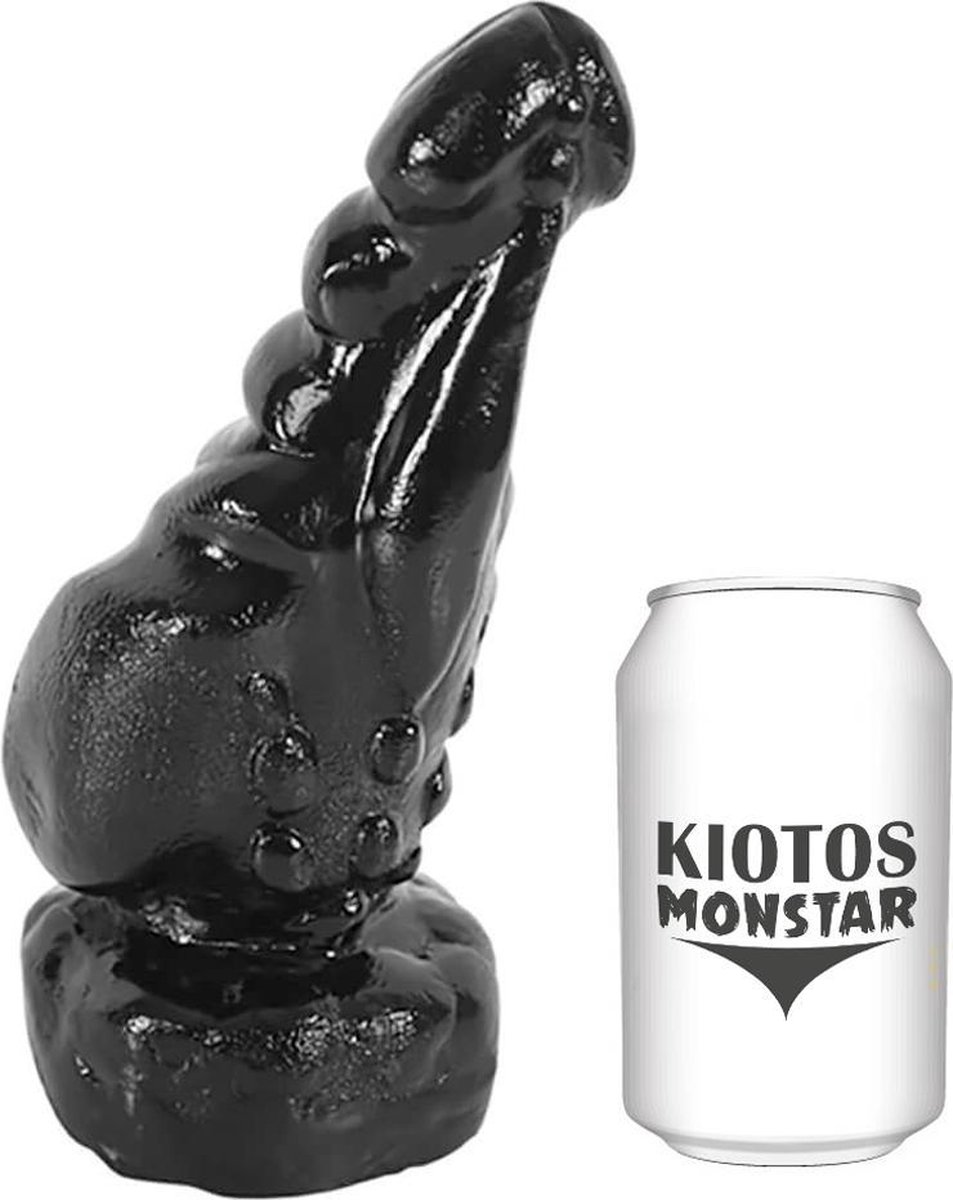 Kiotos Monstar - Rex - Geribbelde Dildo - 23 x 9,7 cm - Zwart