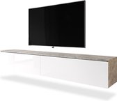 Maison’s Tv meubel – Tv Kast meubel – Tv meubel – Tv Meubels – Tv meubels Betonlook – Grijs – Wit – Kane – No LED – 180x30x33