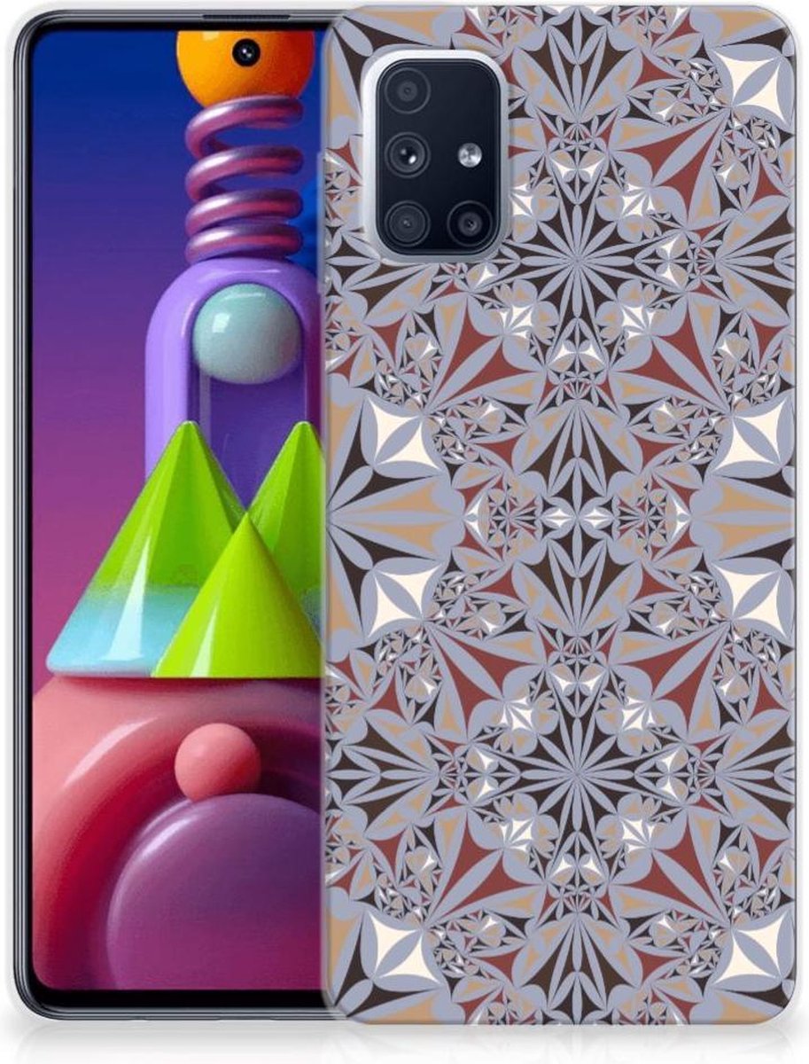 Samsung Galaxy M51 TPU Siliconen Hoesje Flower Tiles