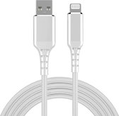 USB A naar Lightning kabel - 2.0 - Apple MFI gecertificeerd - Nylon mantel - Wit - 1 meter - Allteq