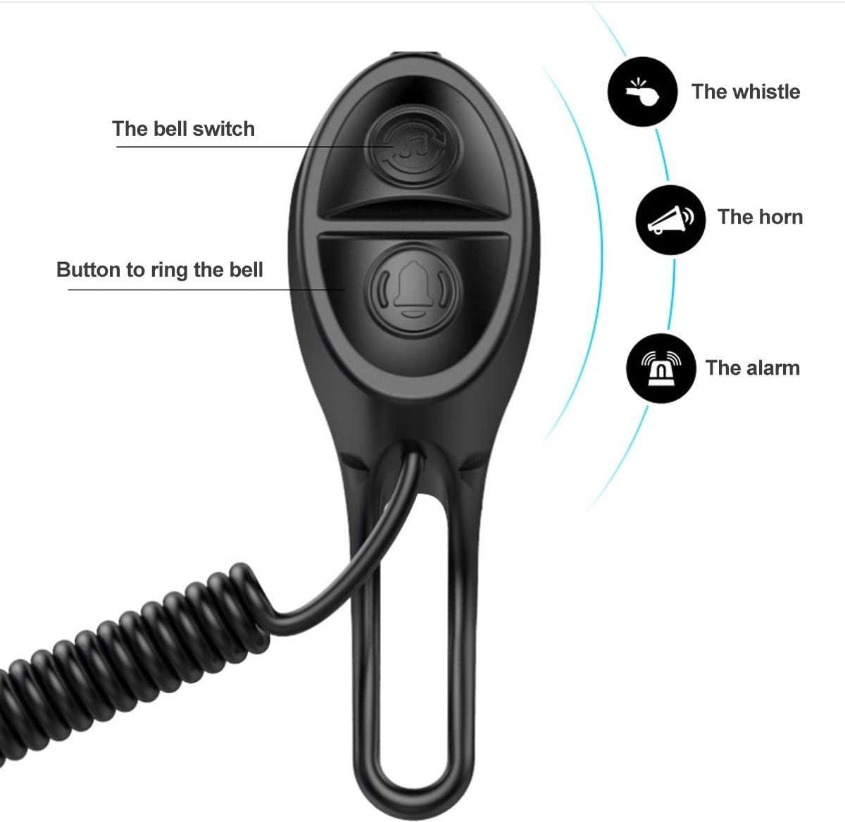 Electrique Sonnette Vélo,Antivol Alarme Fort Electronique Klaxon Vélo, 4  Modes Sonores, USB Rechargeable Batterie, Etanche