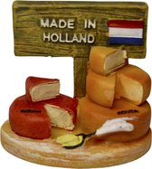 Decoratief Beeld - Miniatuur Kaas Holland Souvenir - Keramiek - Matix - Multicolor - 4.5 X 2.5 Cm