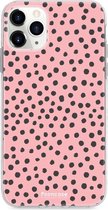 iPhone 12 Pro Max hoesje TPU Soft Case - Back Cover - POLKA / Stipjes / Stippen / Roze