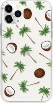 Fooncase Hoesje Geschikt voor iPhone 12 Pro Max - Shockproof Case - Back Cover / Soft Case - Coco Paradise / Kokosnoot / Palmboom