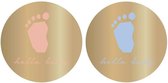 House Of Products Sticker - Cadeauversiering - Hello Baby - Blauw Roze Goud - 24 Stuks