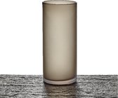 Maison Péderrey Vaas Cylinder Mond geblazen Glas Mat Bruin D 15 cm H 35 cm