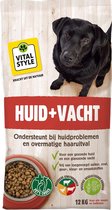 VITALstyle Hond Huid+Vacht - Hondenbrokken - Ondersteunt Bij Huidproblemen En Extreem Verharen - Met o.a. Mariadistel & Heermoes - 12 kg