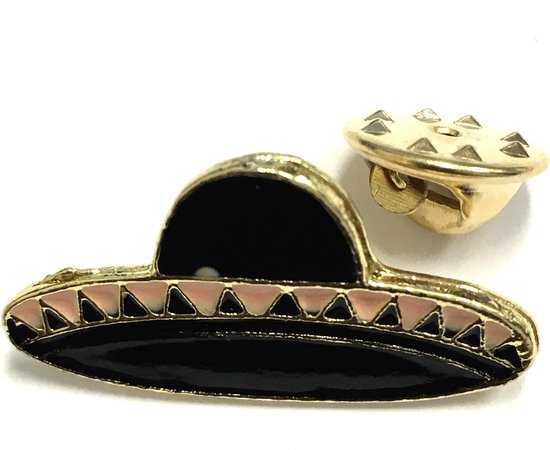 Broche émail sombrero mexicain 2,9 x 1,6 cm