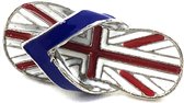 Teen Slipper Brits Engelse Vlag Emaille Pin 2.9 cm / 1.3 cm / Wit Blauw Rood