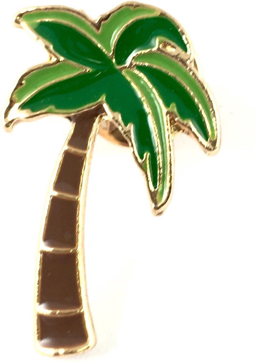 Palmboom Emaille Pin Met Groene bladeren 2 cm / 3 cm / Groen Bruin