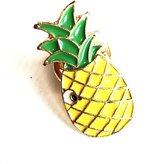 Ananas Knipoog Emaille Pin 1.3 cm / 2.6 cm / Geel Groen