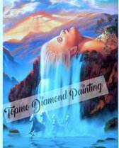 TOPMO - Waterval vrouw - 40X50CM- Diamond painting pakket - HQ Diamond Painting - VOLLEDIG dekkend - Diamant Schilderen - voor Volwassenen – ROND