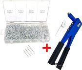 Blindklinktang 25cm popnagel tang + 500 Delige 3,2mm popnagel set div lengtes