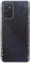 Casetastic Samsung Galaxy A72 (2021) 5G / Galaxy A72 (2021) 4G Hoesje - Softcover Hoesje met Design - Black Mandala Print