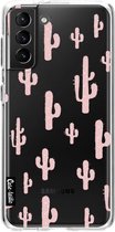 Casetastic Samsung Galaxy S21 Plus 4G/5G Hoesje - Softcover Hoesje met Design - American Cactus Pink Print