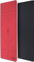 Yogamat, zwart-rood, 183 x 61 x 0,6 cm, fitnessmat, gymmat, gymnastiekmat