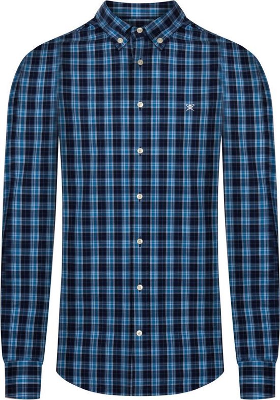 Hackett London - Overhemd - Heren - blauw/zwart geruit maat XL