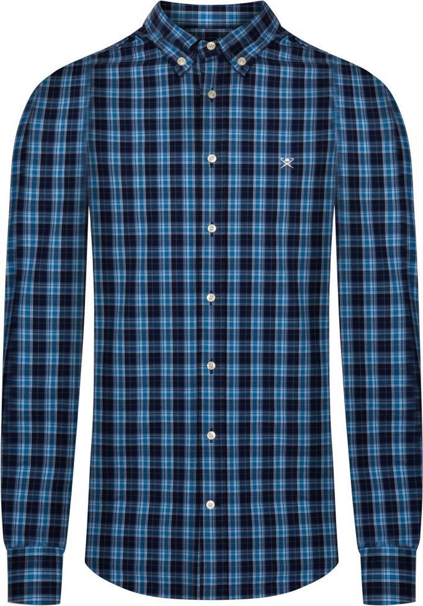 Hackett London - Overhemd - Heren - blauw/zwart geruit maat XL