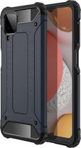 Armor Hybrid Back Cover - Samsung Galaxy A12 Hoesje - Donkerblauw