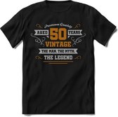 50 Jaar Legend - Abraham Feest kado T-Shirt Heren / Dames - Zilver / Goud - Perfect Verjaardag Jubileum Cadeau Shirt - grappige Spreuken, Zinnen en Teksten maat M