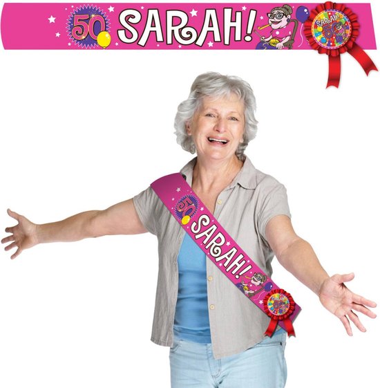 Roze sjerp Sarah 50 jaar