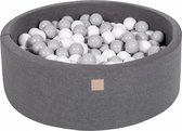 Ballenbakje.nl® Ronde Ballenbak set incl 200 ballen 90x30cm - Donker Grijs: Grijs, Wit