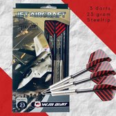 1 Set 3st JET AIRCRAFT Silver Barrel Dart 23 gram Steeltip – Dartset - Dartpijlen - Darts pijlen - Darts flights – Darts Shafts - Dartboard game – Needle - Accessories