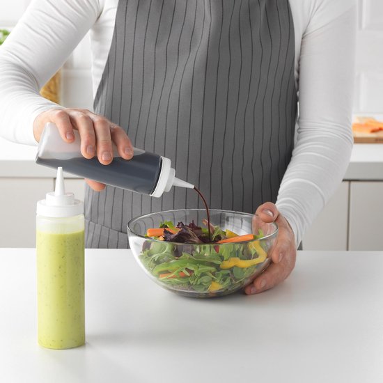 Trabag 4 stuks sausflessen, 500 ml knijpfles, 16 oz met dop, doseerfles, spuitfles, knijpfles voor specerijen, ketchup, mosterd, mayo, olijfolie, helder, schilderen