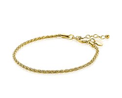 ZINZI zilveren schakelarmband geelverguld palmier 2mm breed ZIA1931G